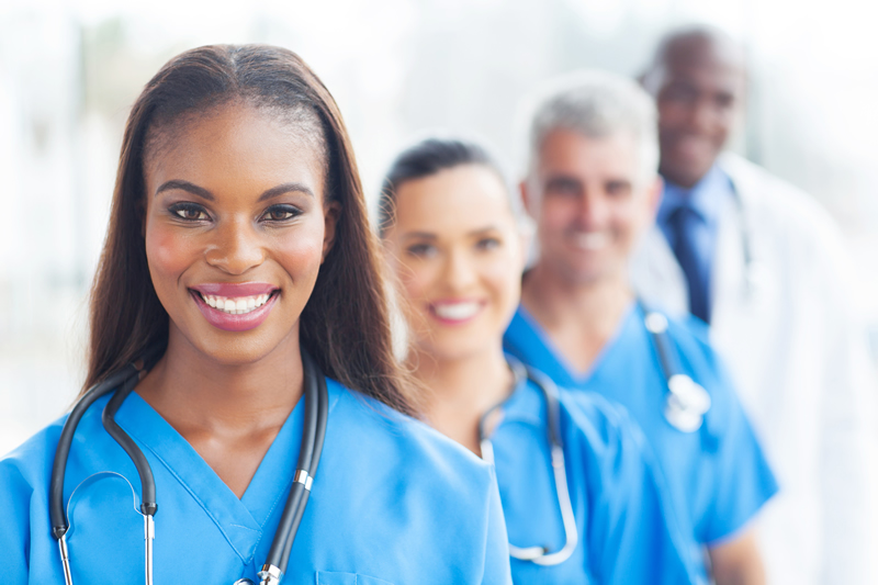 Professional healthcare staff providing support